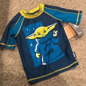 Disney Store Star Wars Yoda Swim Rash Guard sz 2T